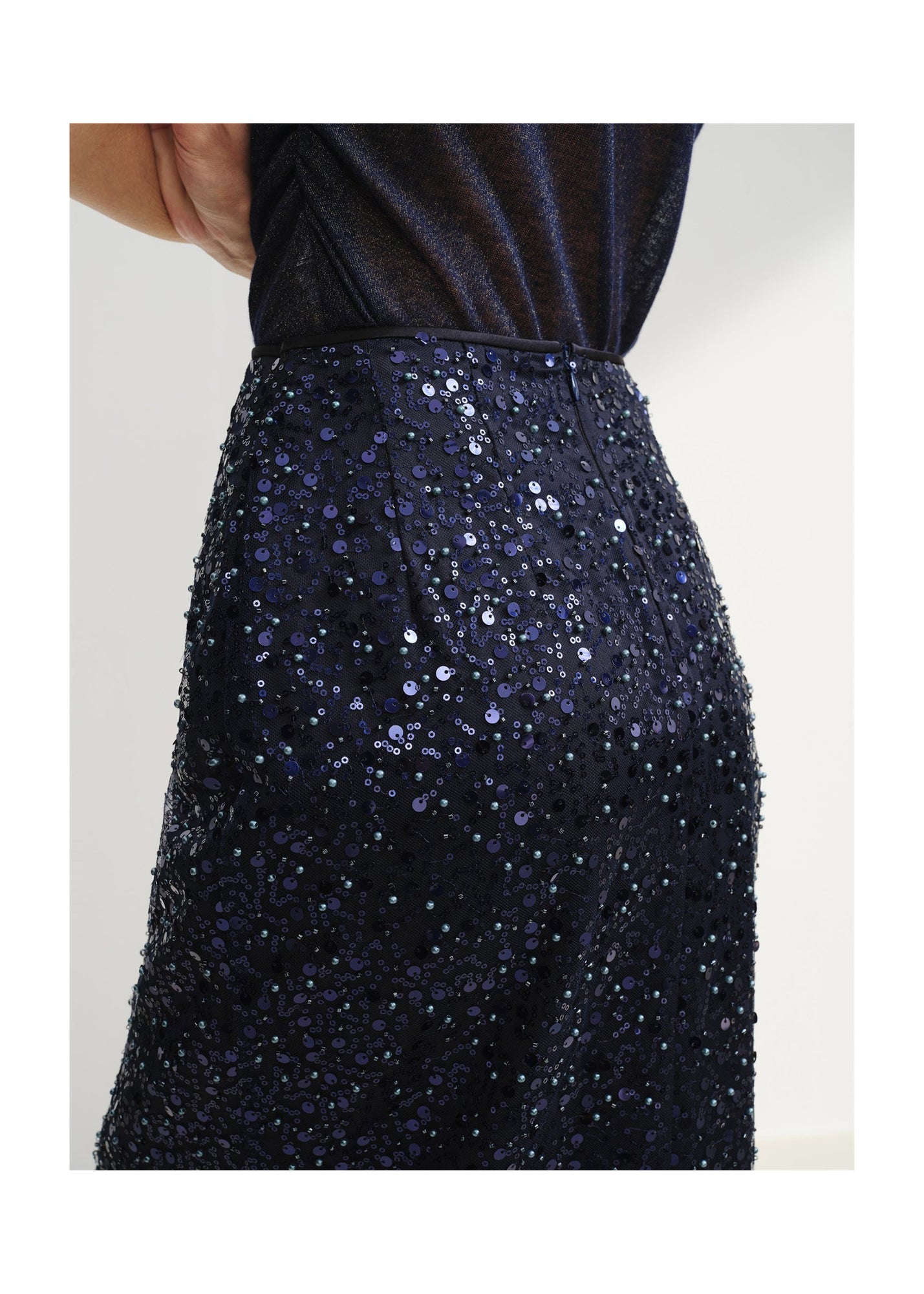 Sequin Skirt | Navy