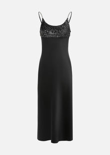 Sequin Slip Dress | Black