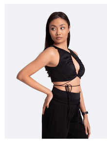 Sexy Front-Tie Support Top | Black