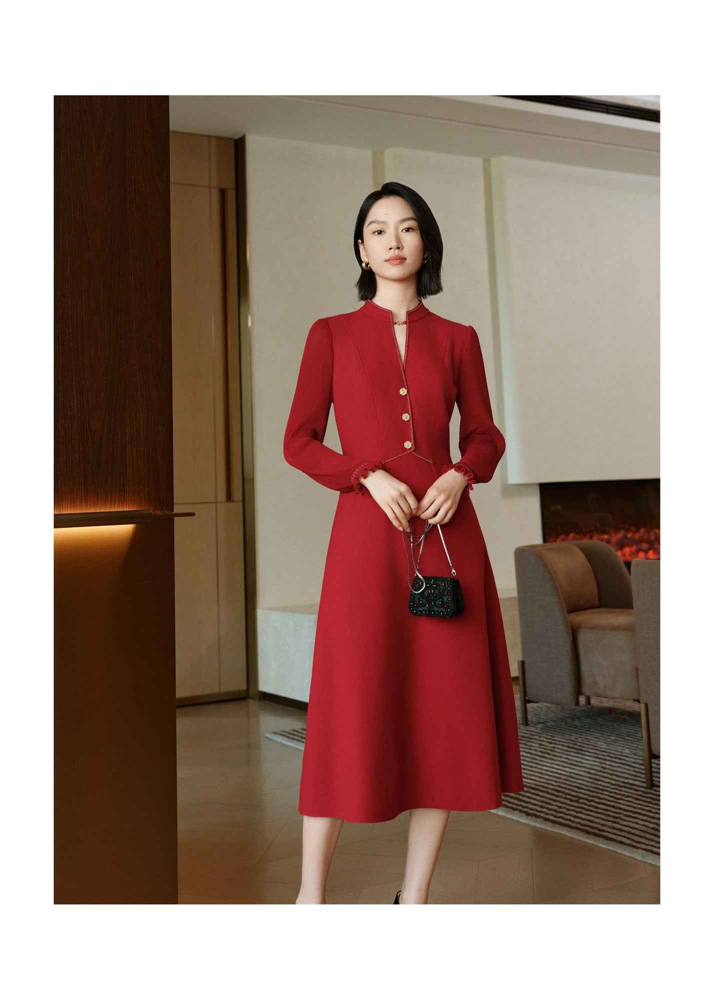 Sheep Wool Dress | Red
