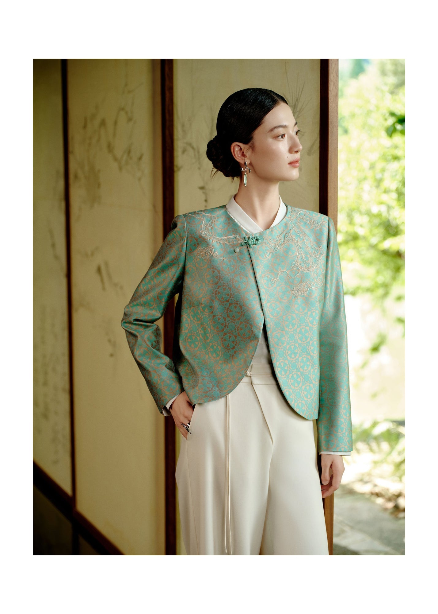 Short New Chinese-style Jacket | Green