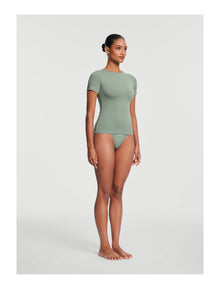 Short Sleeve Crew Neck Top | Sage Green