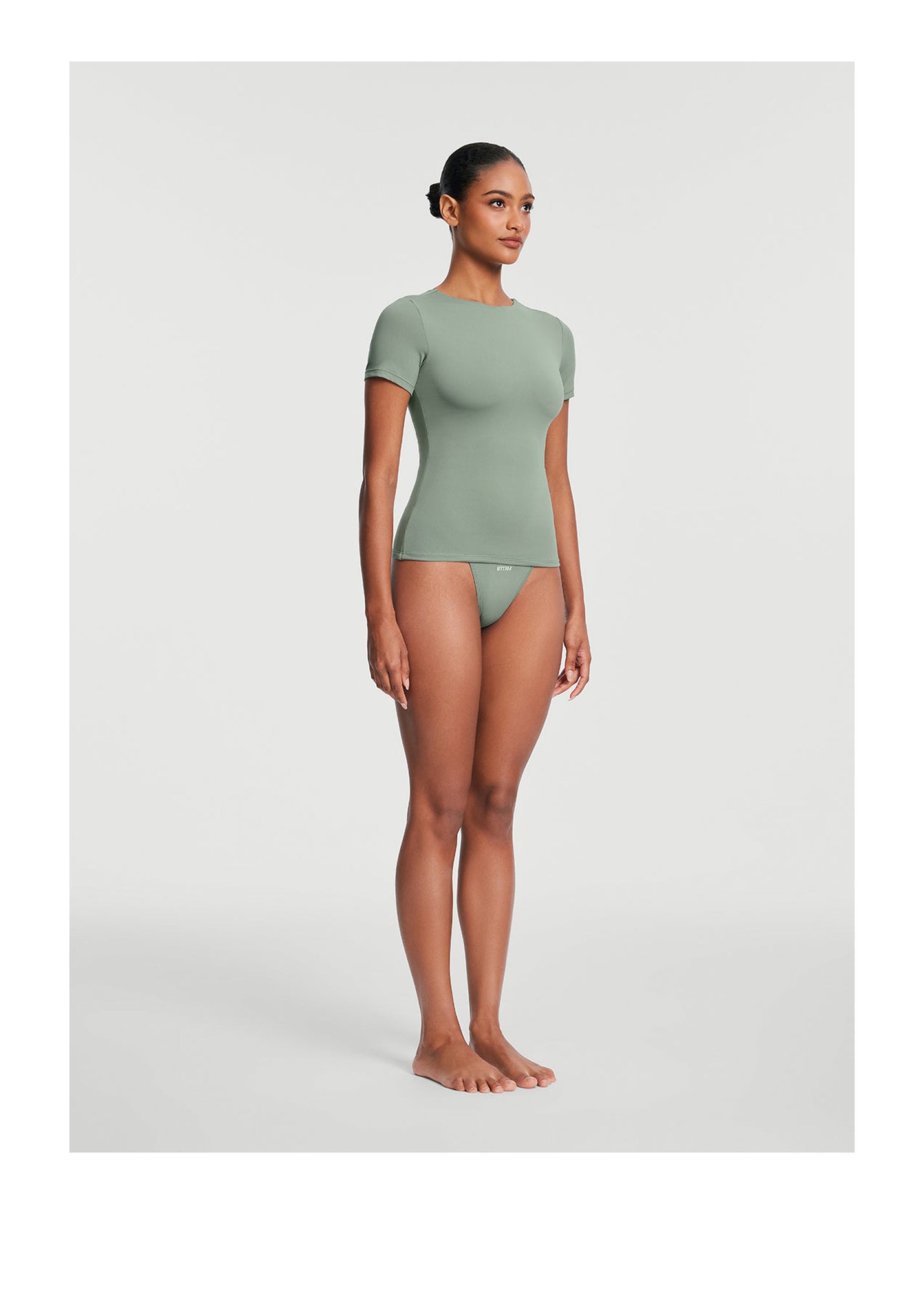 Short Sleeve Crew Neck Top | Sage Green