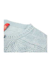 Short Sleeve Knit Top | Light Blue