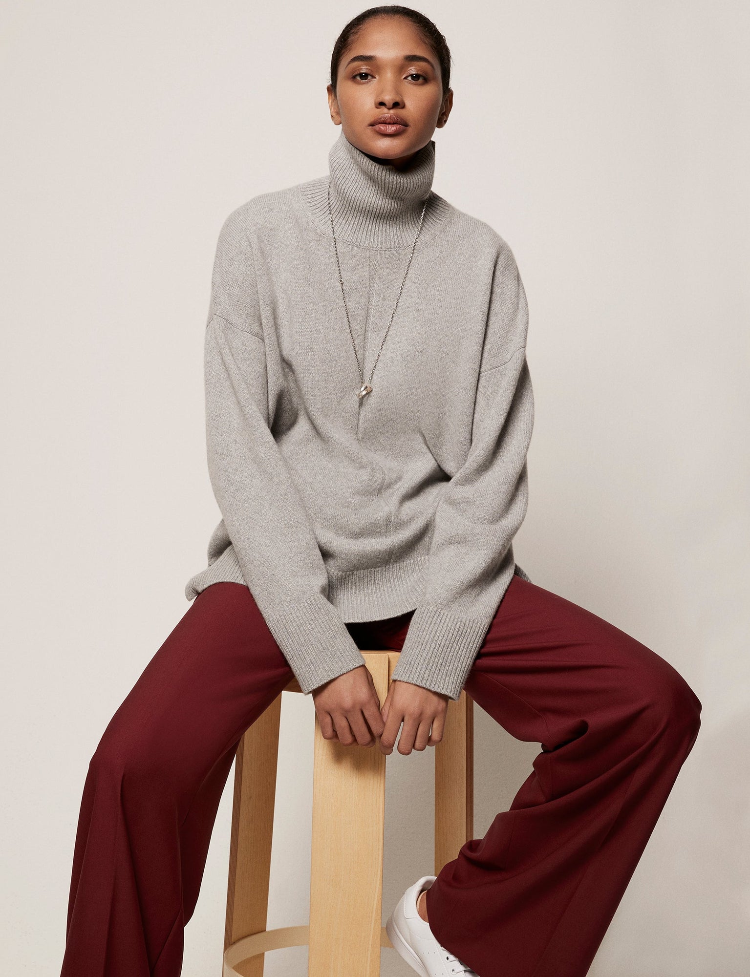 Another Tomorrow Cashmere Turtleneck in Heather Grey – Cashmere Women's Knitwear