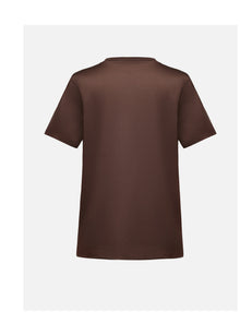 Silk Cooling Short-Sleeve Top | Brown