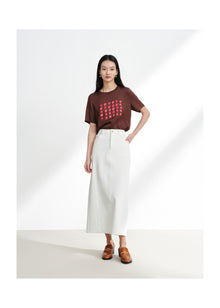 Silk Cooling Short-Sleeve Top | Brown