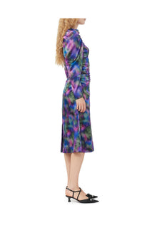Silk Satin O Neck Midi Dress | Simply Purple