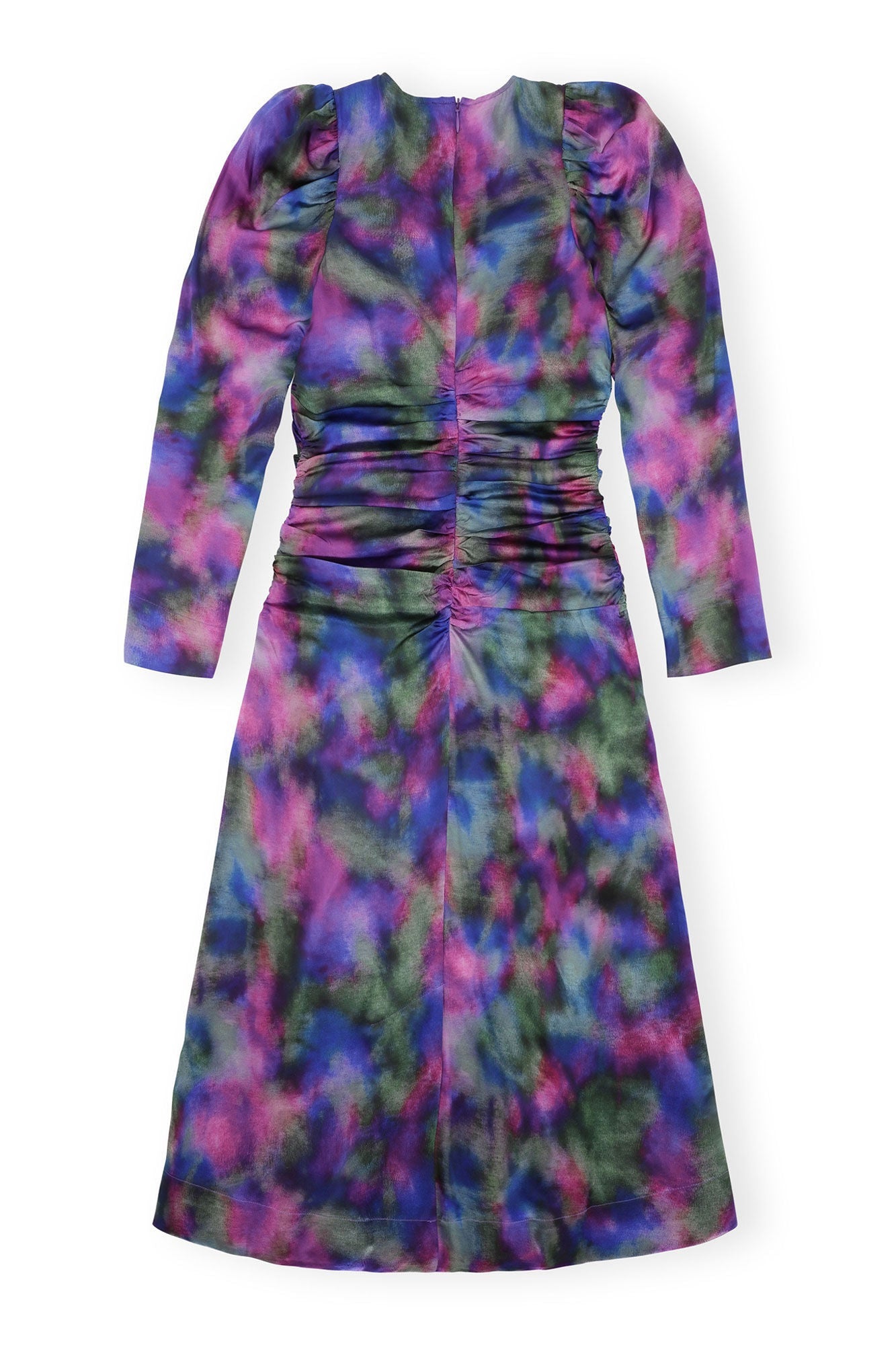 Silk Satin O Neck Midi Dress | Simply Purple