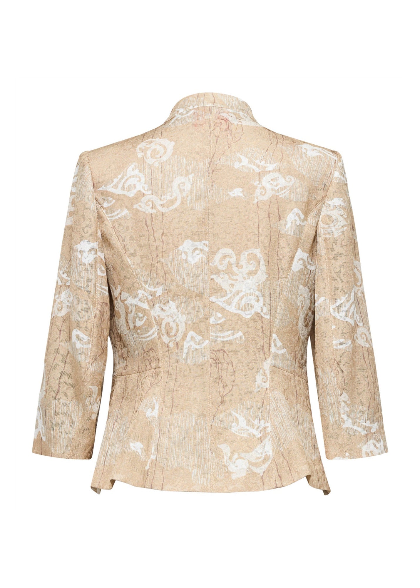 Silk Straight-Shoulder Blazer | Khaki