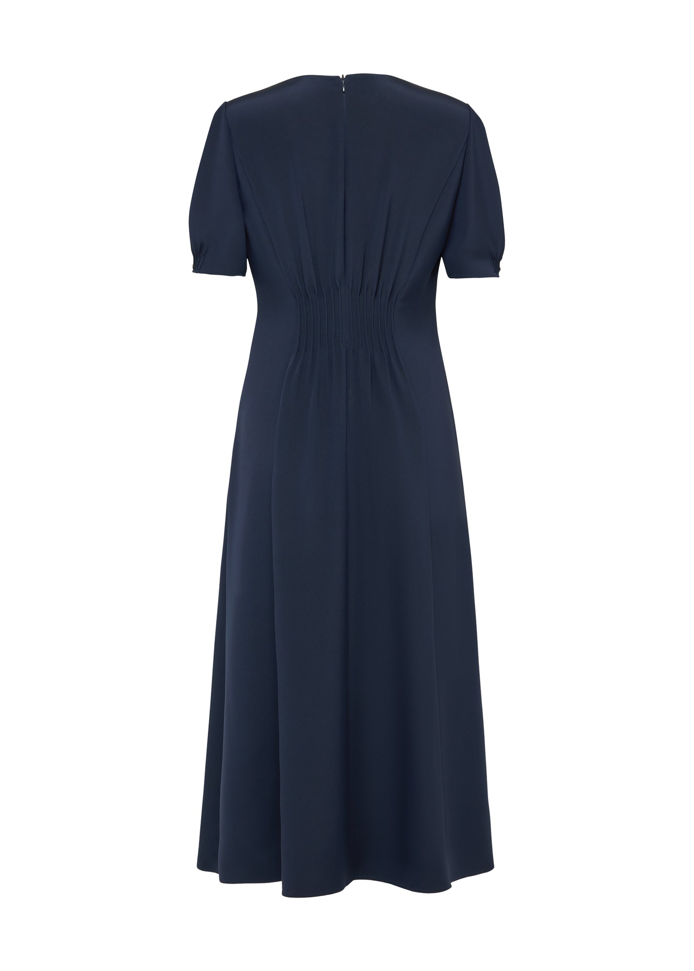 Silk V-Neck Dress | Navy