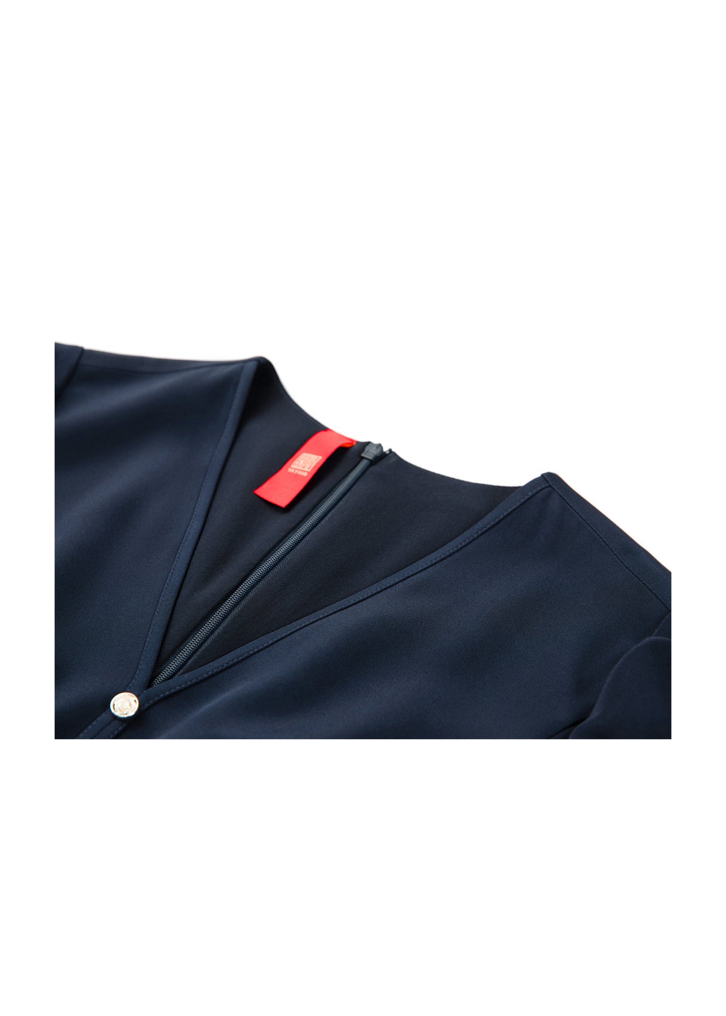 Silk V-Neck Dress | Navy