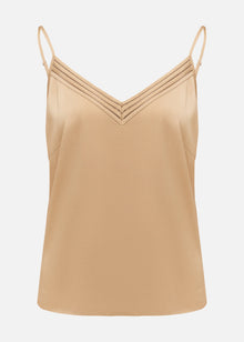 Silk V-neck layering camisole | Brown