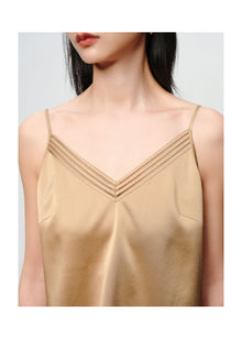 Silk V-neck layering camisole | Brown