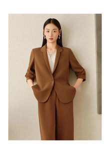 Silk Waist-Fitted Jacket | Brown