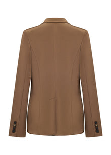 Silk Waist-Fitted Jacket | Brown