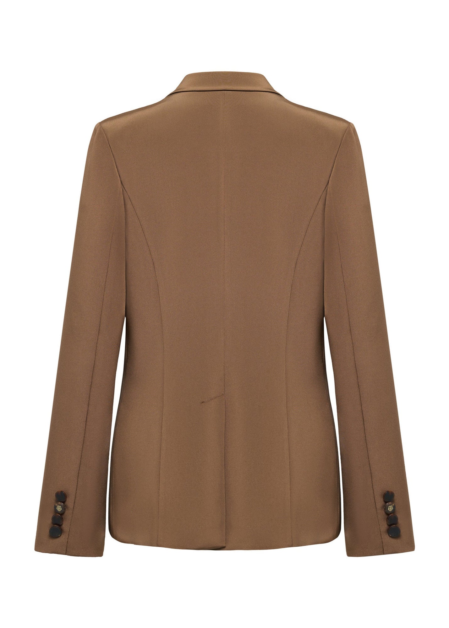 Silk Waist-Fitted Jacket | Brown