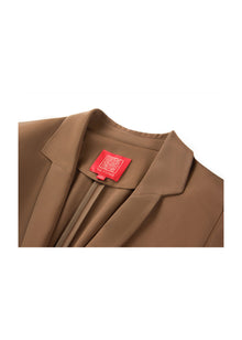 Silk Waist-Fitted Jacket | Brown