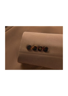 Silk Waist-Fitted Jacket | Brown