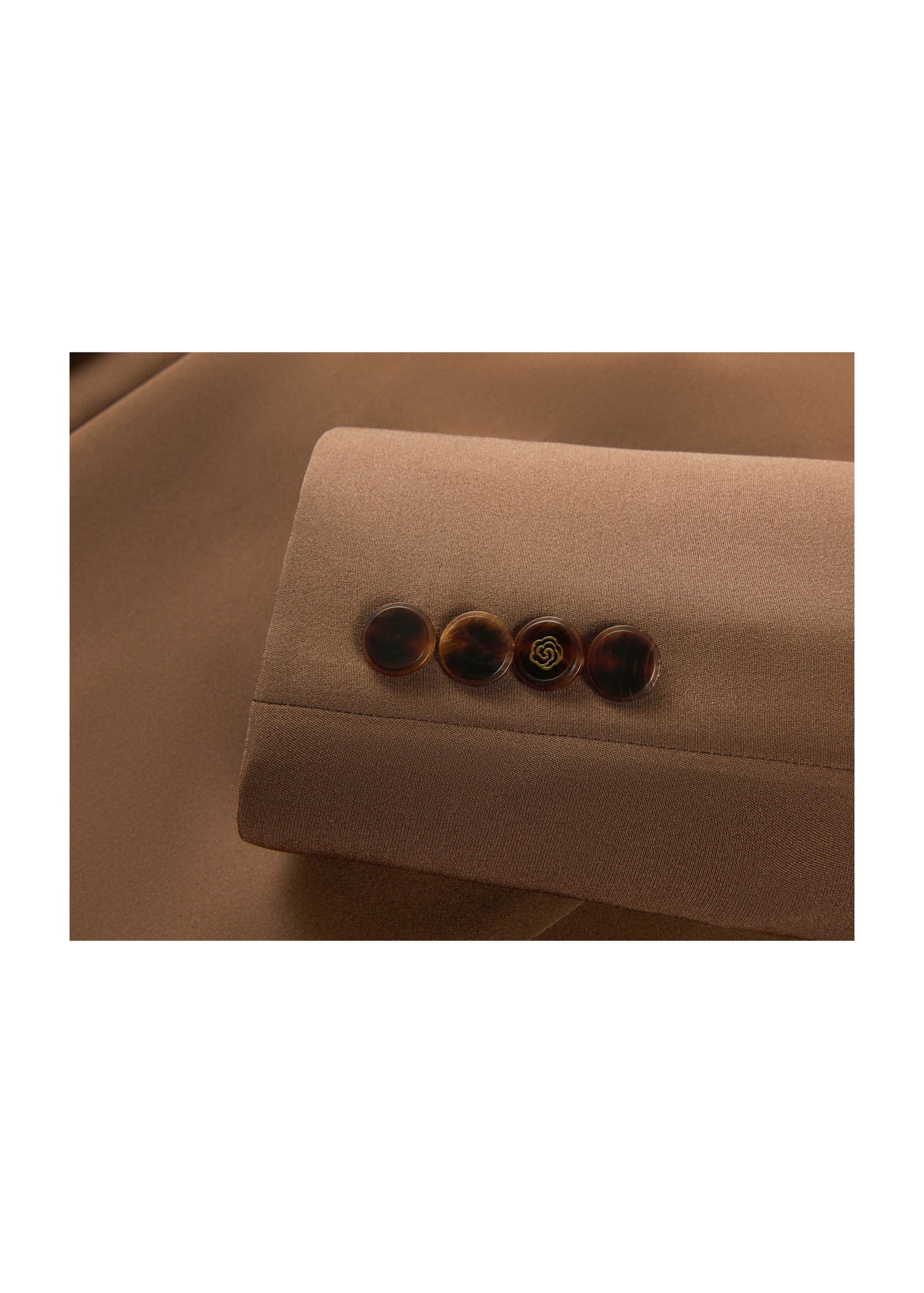 Silk Waist-Fitted Jacket | Brown