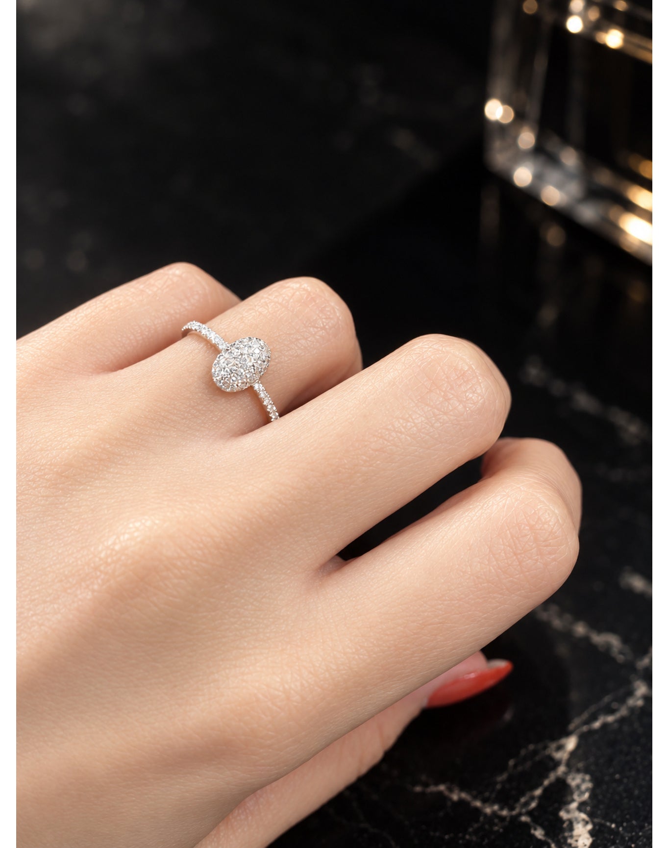 Silver Pave Diamond Stack Ring | Silver