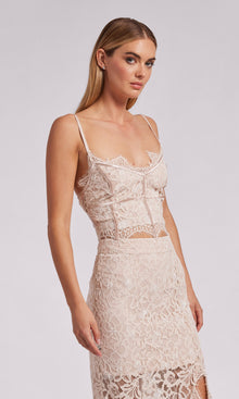 Simone Lace Top | French Beige