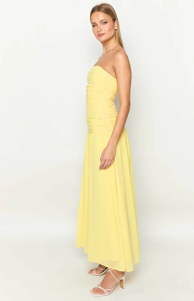 Sinclair Strapless Maxi Dress | Yellow