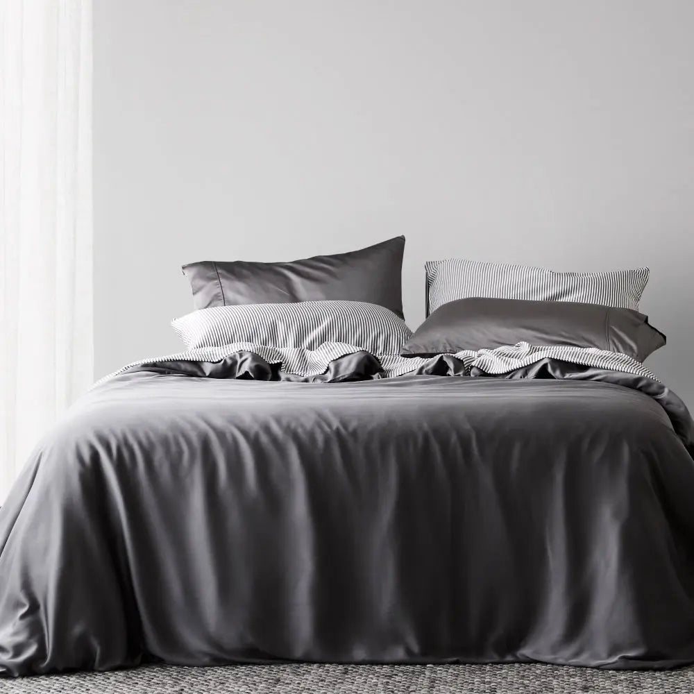Signature Bamboo Duvet Cover, Twin | Slate Grey