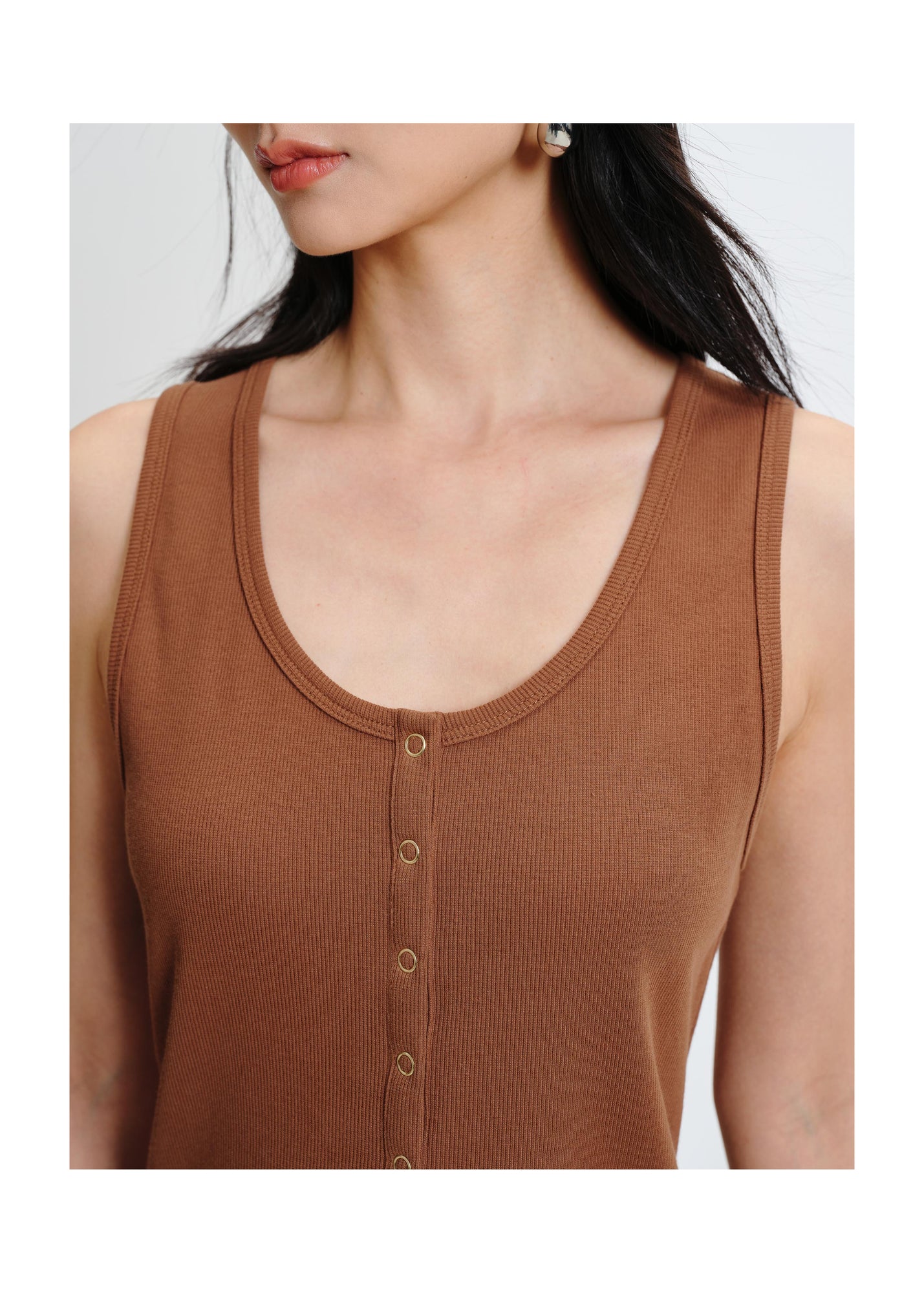 Sleeveless Tank Top | Brown