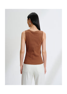 Sleeveless Tank Top | Brown