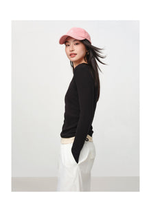 Slim-Fit Knit Base Layer Top | Black