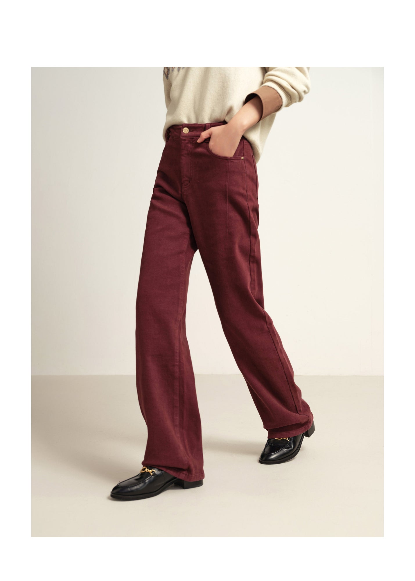 Slim Fit Pants | Burgundy