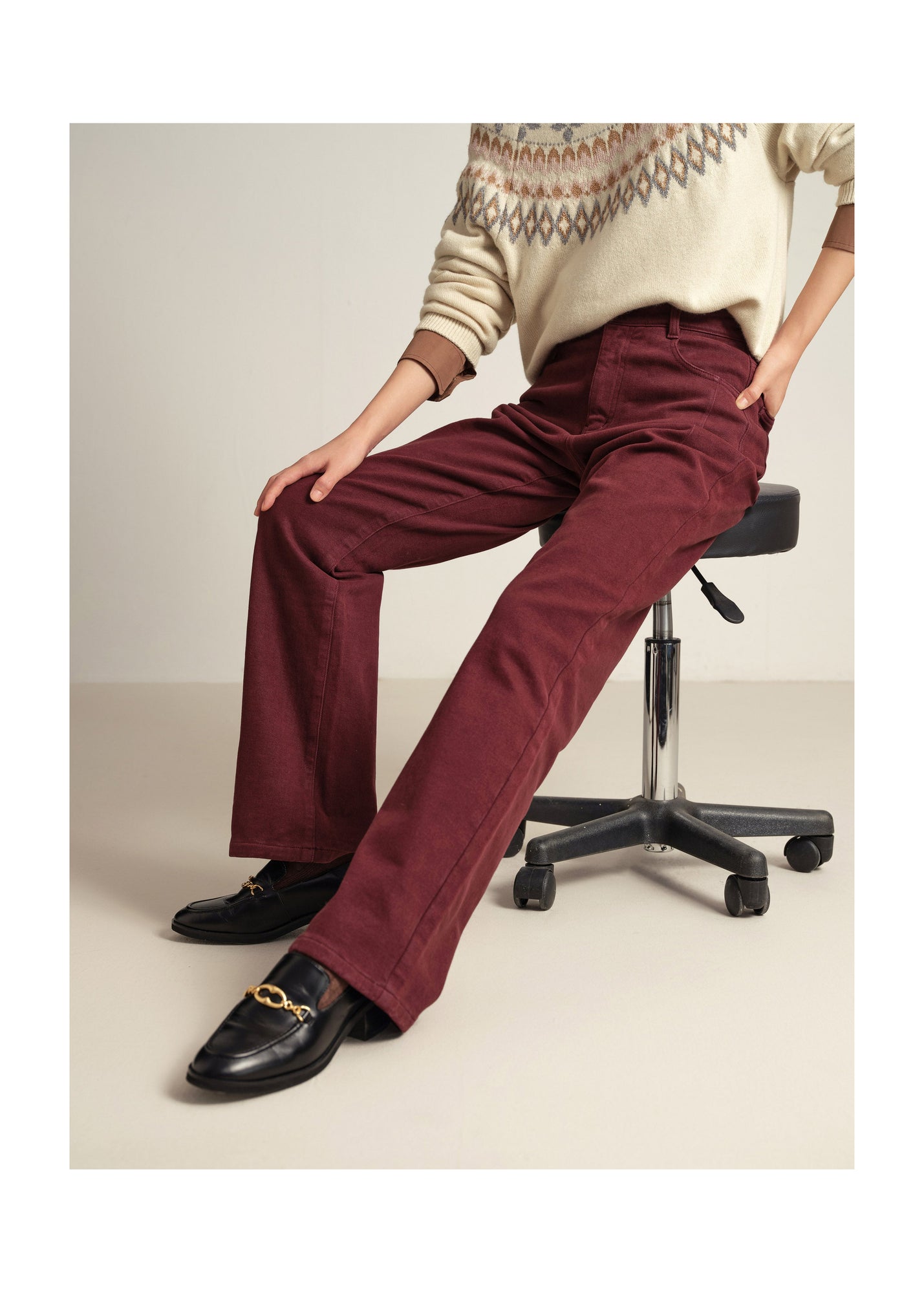 Slim Fit Pants | Burgundy