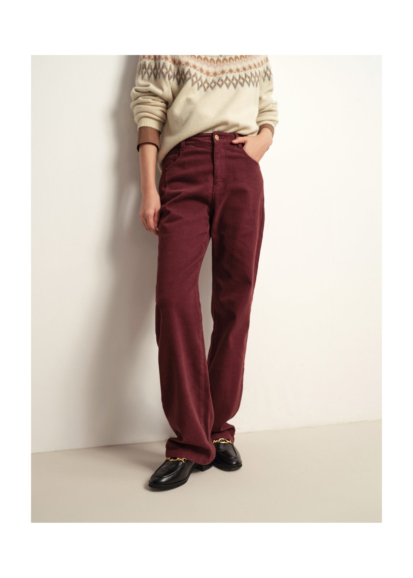 Slim Fit Pants | Burgundy