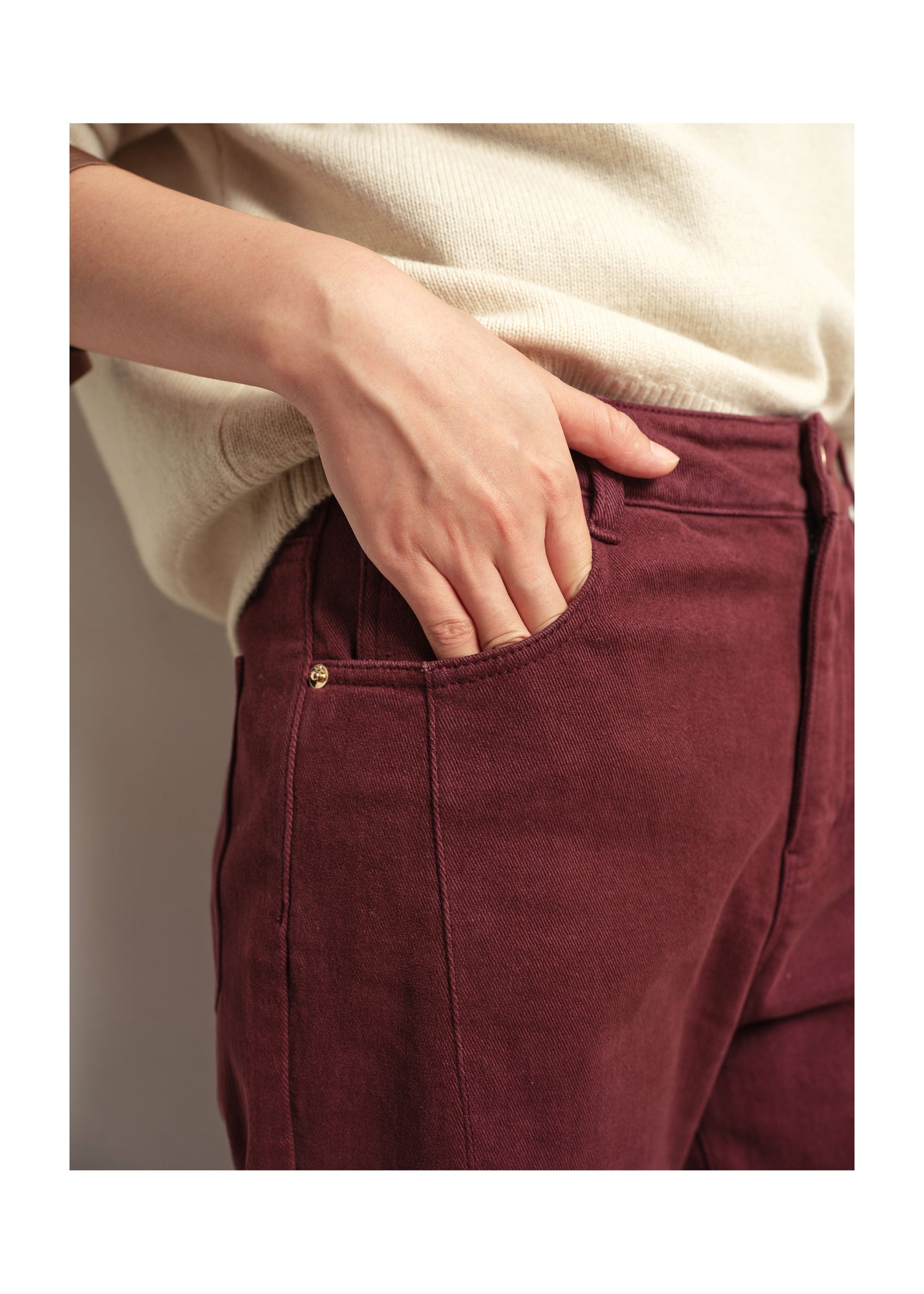 Slim Fit Pants | Burgundy