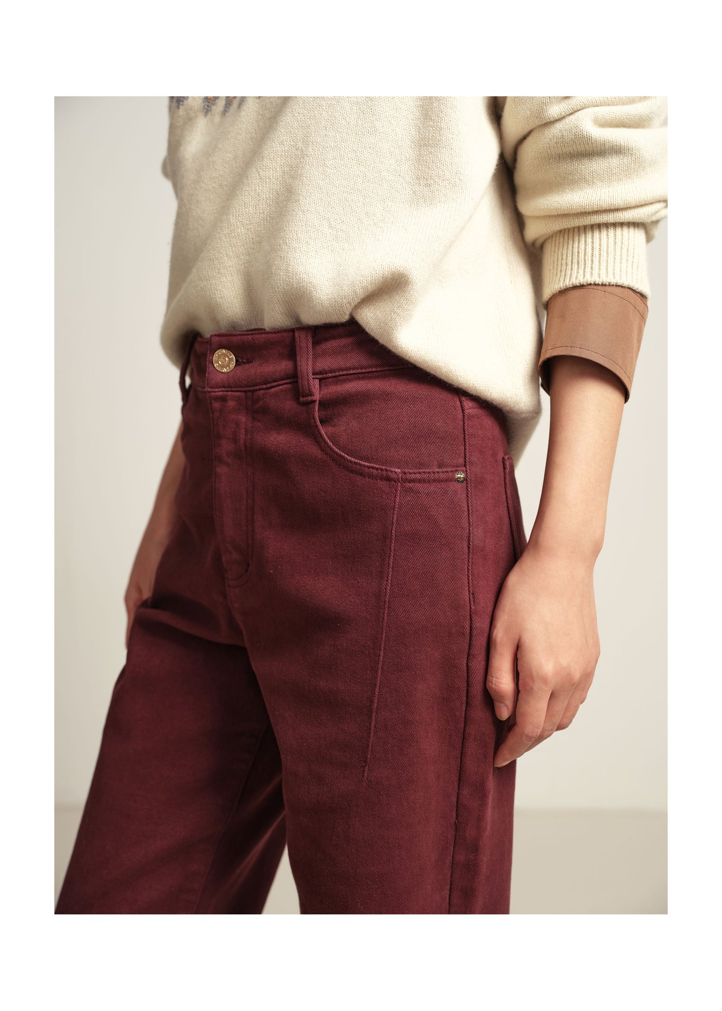 Slim Fit Pants | Burgundy