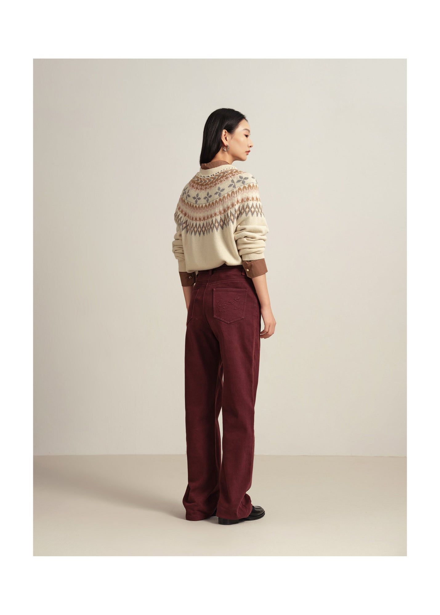 Slim Fit Pants | Burgundy