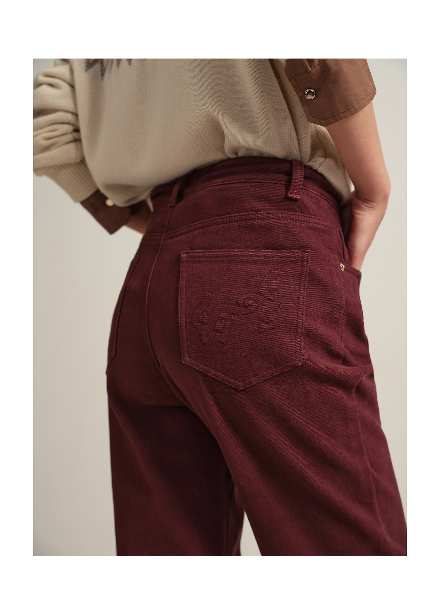 Slim Fit Pants | Burgundy