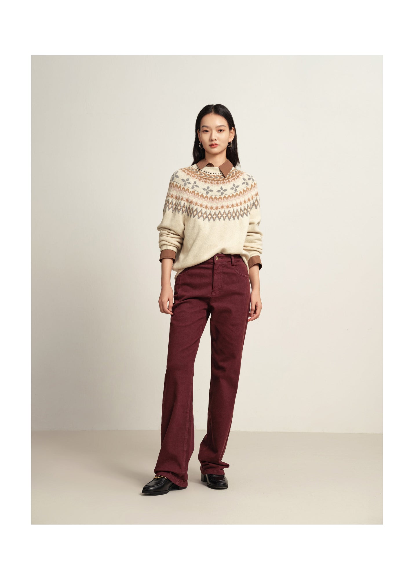 Slim Fit Pants | Burgundy