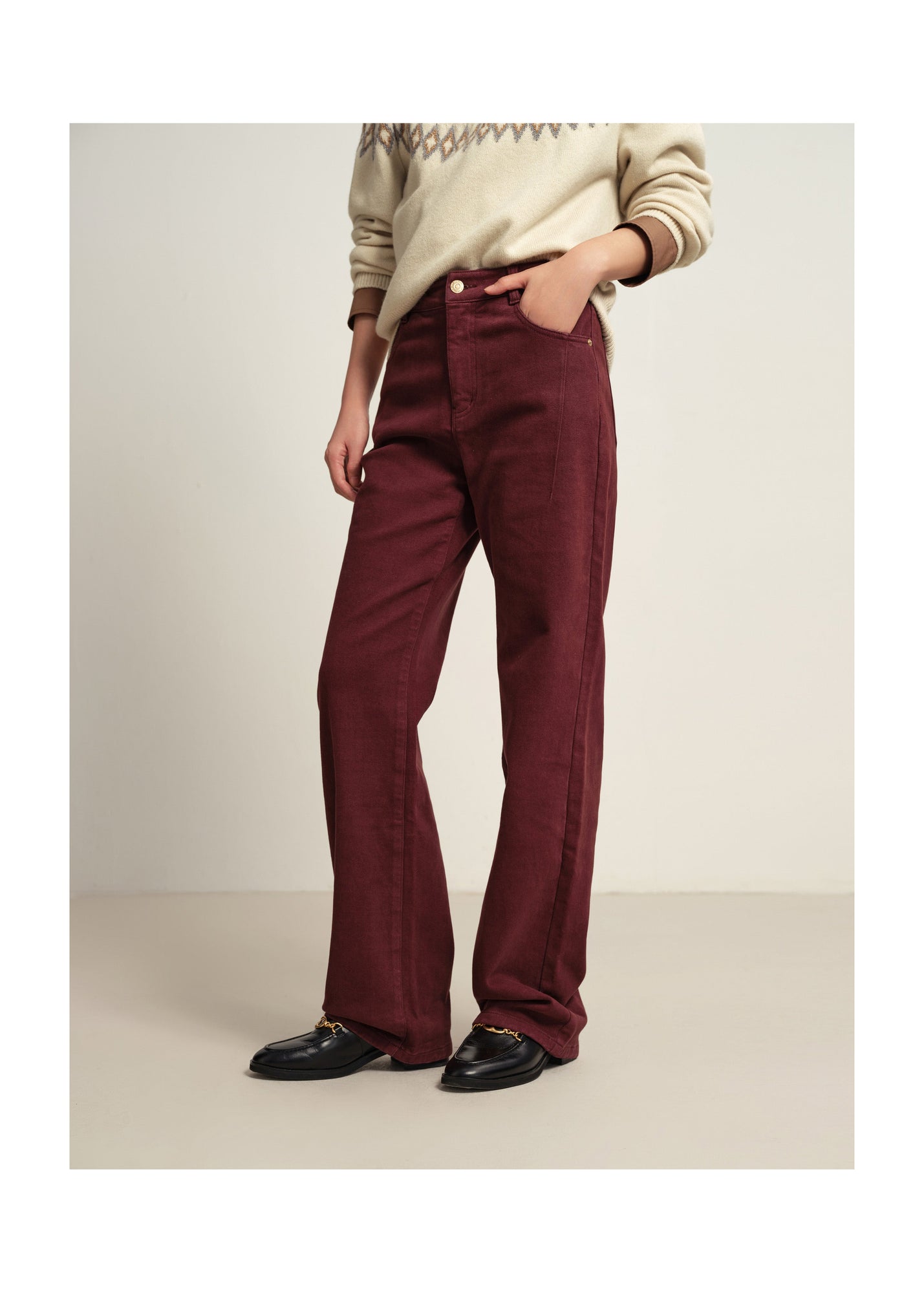 Slim Fit Pants | Burgundy
