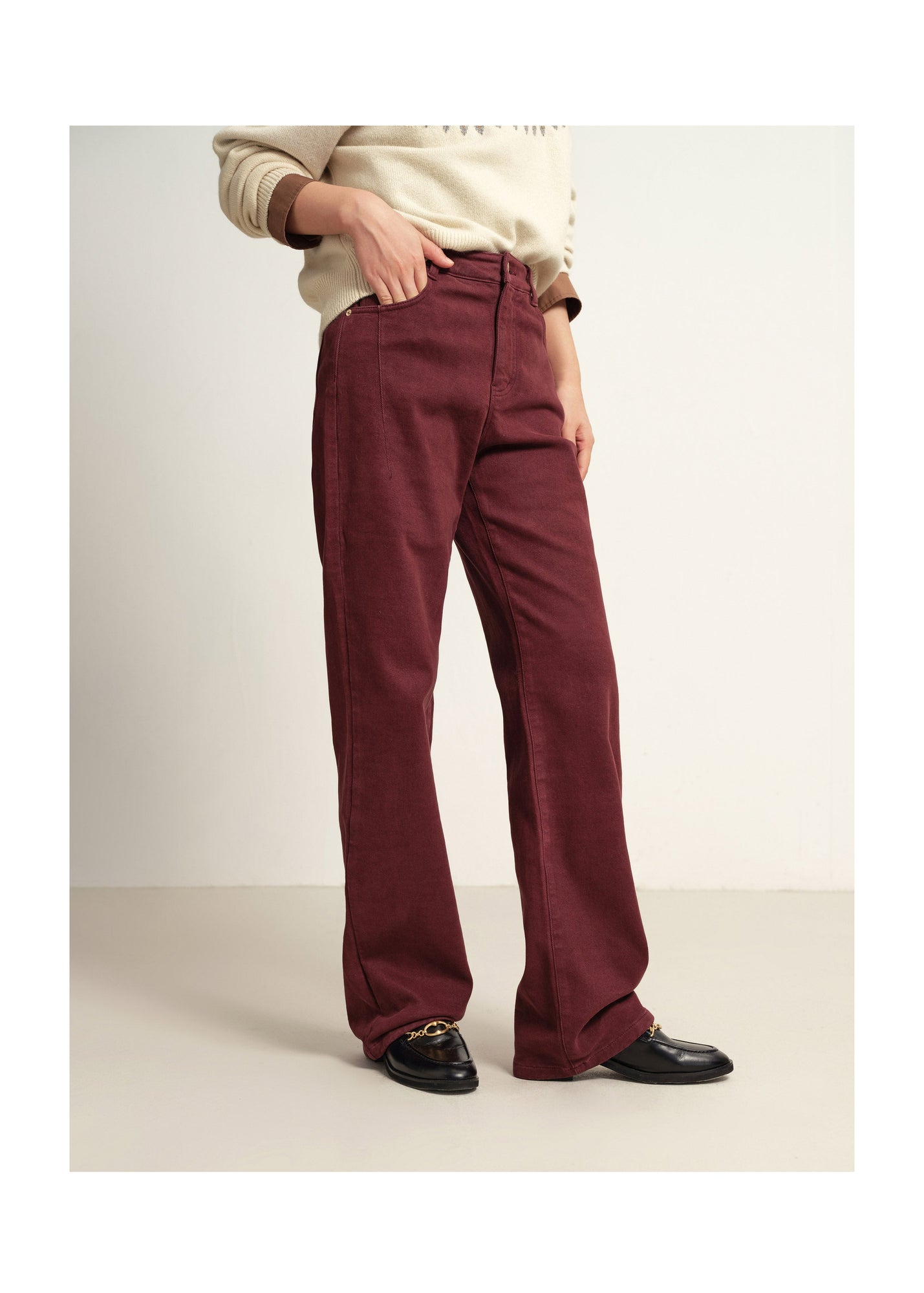 Slim Fit Pants | Burgundy