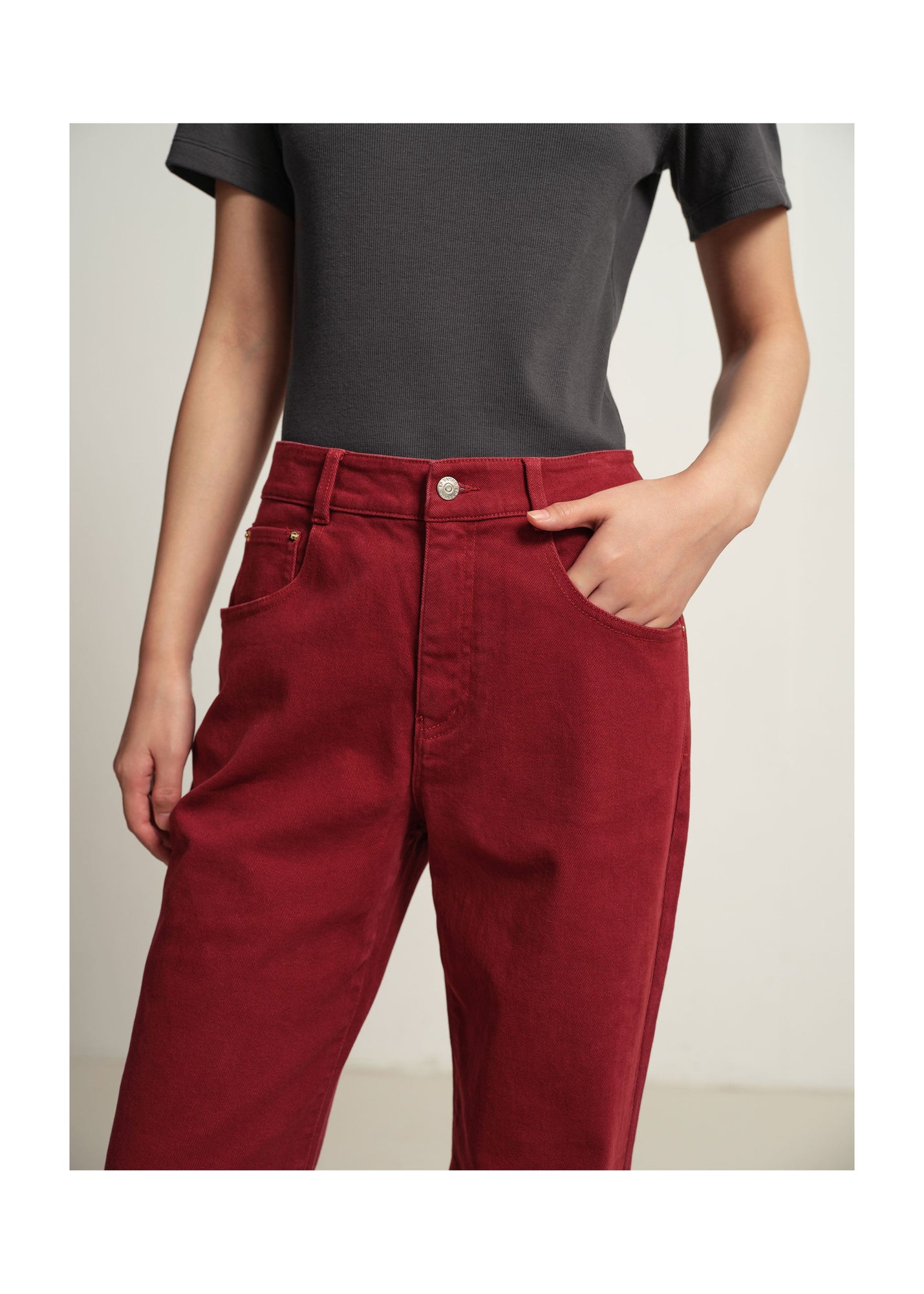 Slim Fit Pants | Red
