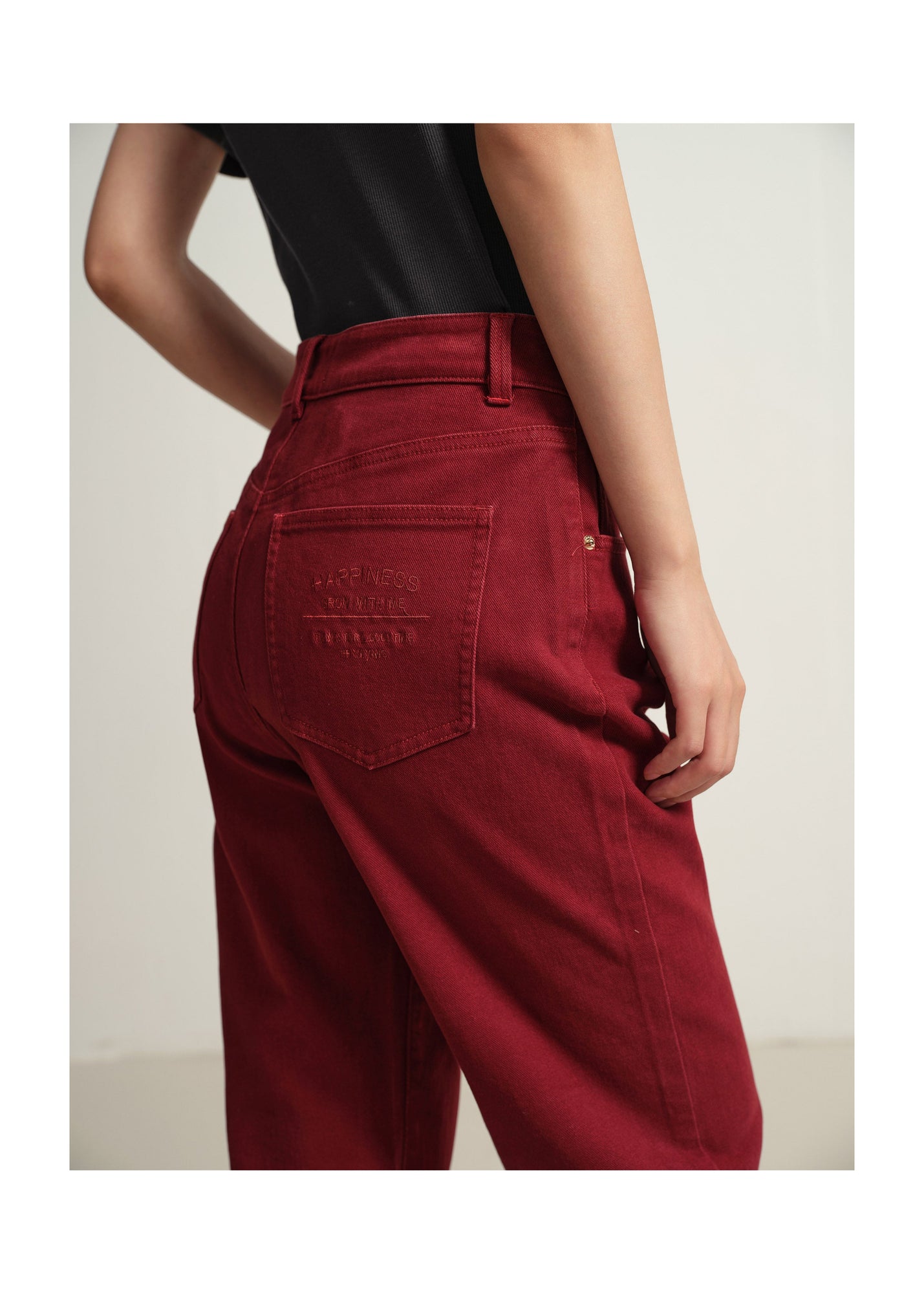 Slim Fit Pants | Red