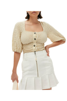 Slub Linen Mini Skirt | Egret