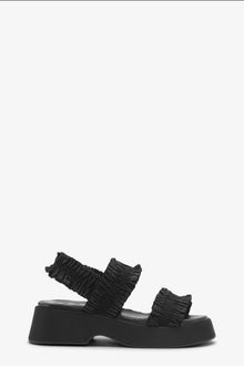 Smock Flatform Sandals | Black