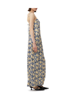Snake Printed Crinkled Satin Midi Slip Dress | Safari