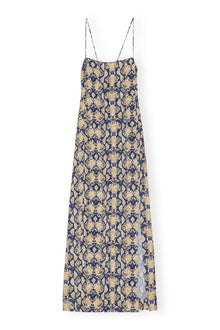 Snake Printed Crinkled Satin Midi Slip Dress | Safari