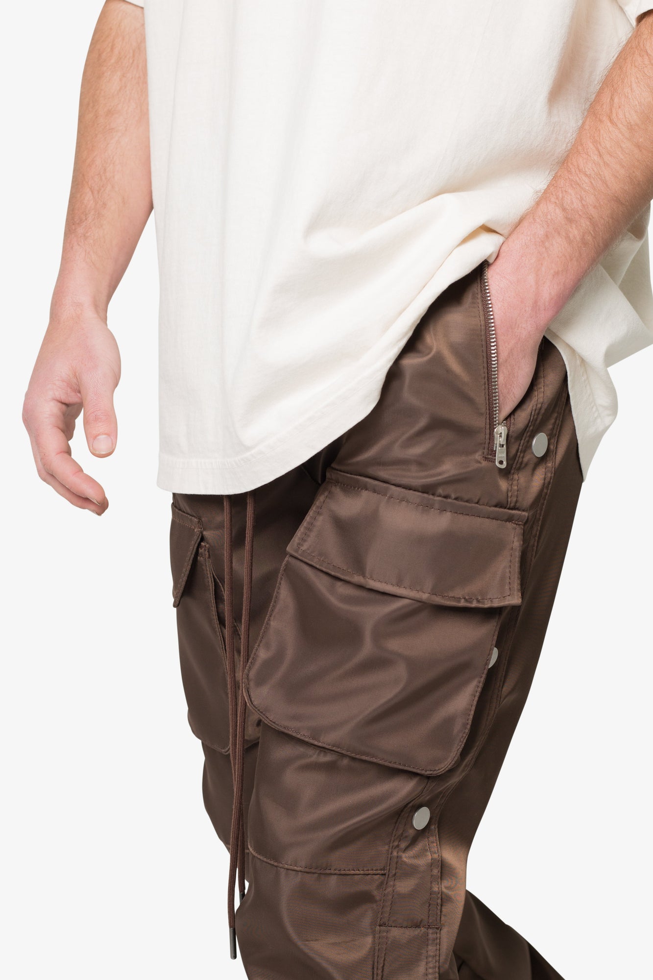 Snap Front Cargo Pants | Brown
