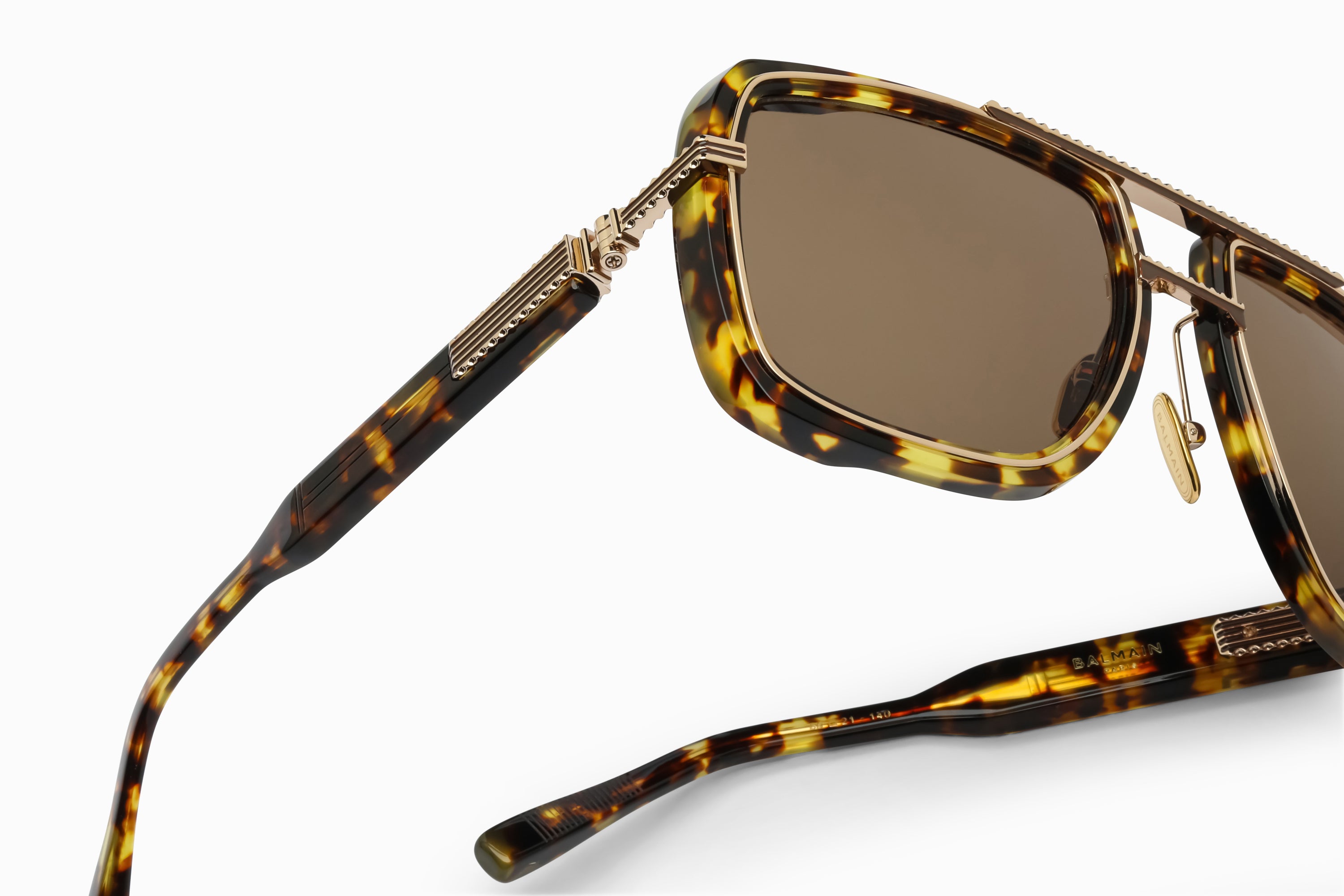 Mens | Soldier Sunglass | Spotted Havana - Gold | Dark Brown