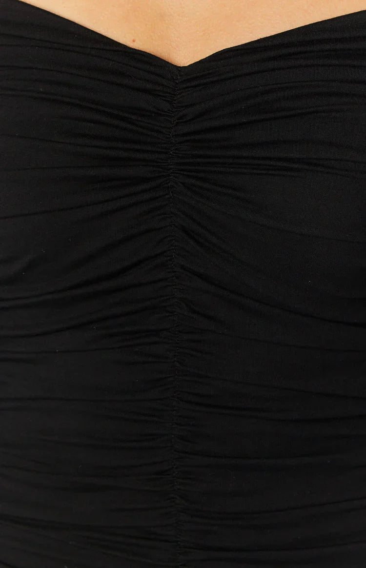 Solene Long Sleeve Mini Dress | Black